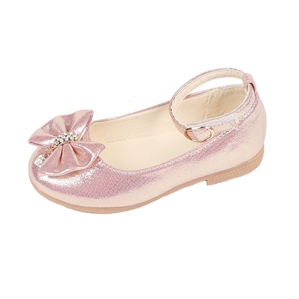 

sneakers autumn girls leather shoes children baby princess bowknot pearl diamond single kids dance 220920, Black;red