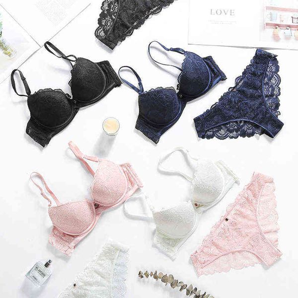 

bras sets balum new arrivals push up floral lace bra briefs sets transparent panties comfortable brassiere underwear lingerie t220919, Red;black