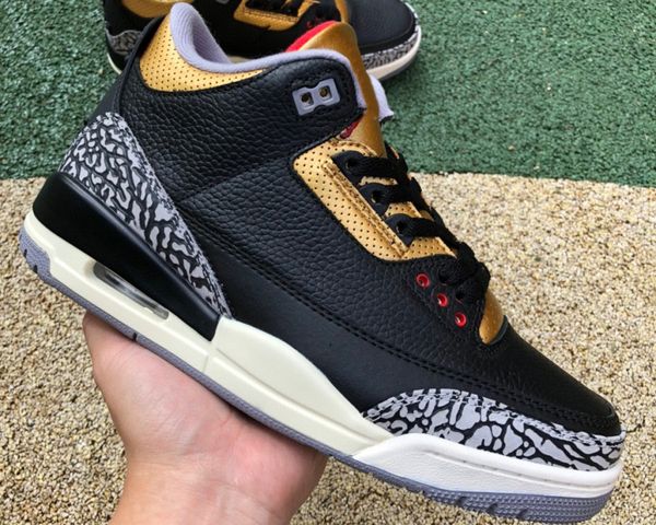 

2023 jumpman 3s black gold basketball shoes 3 black/fire red-metallic gold-cement grey outdoor running trainers sports sneakers ship with bo