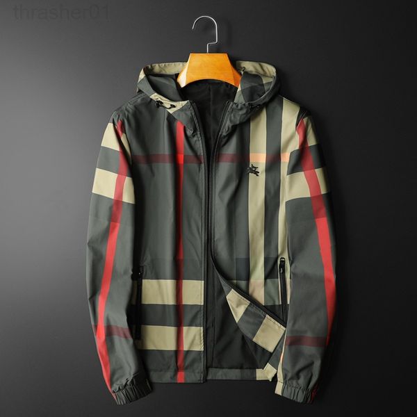 

men's jackets new hooded jacket men's clothing slim fit trend burbersy men's casual coat, Black;brown