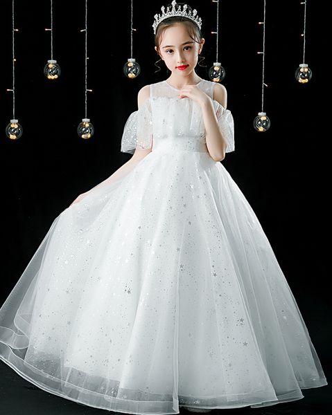 

lovely champagne white jewel tulle girl' pageant dresses flower girl dresses holidays/birthday princess skirt custom size 2-14 f921037, White;red