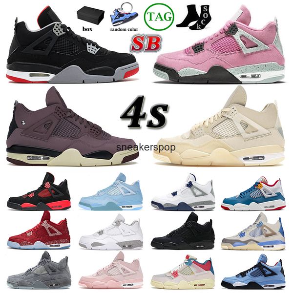 

violet ore 4 jorden4s mens womens basketball shoes jumpman jorda 4 airness jorden 4s midnight navy cactus jack iv retro black cat pink with, White;red