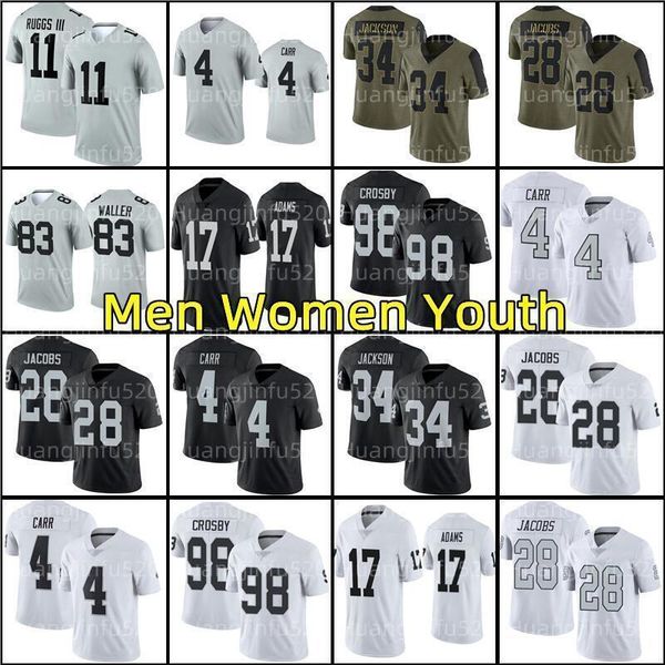

jersey 17 davante adams football''nfl''jersey 55 chandler jones 28 josh jacobs 83 darren waller 4 derek carr 98 maxx cro, Black;red