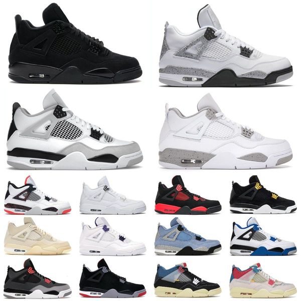 

new 4 4s men women basketball shoes jumpman red thunder sail black cat white oreo pure money infrared military metallic purple cool grey