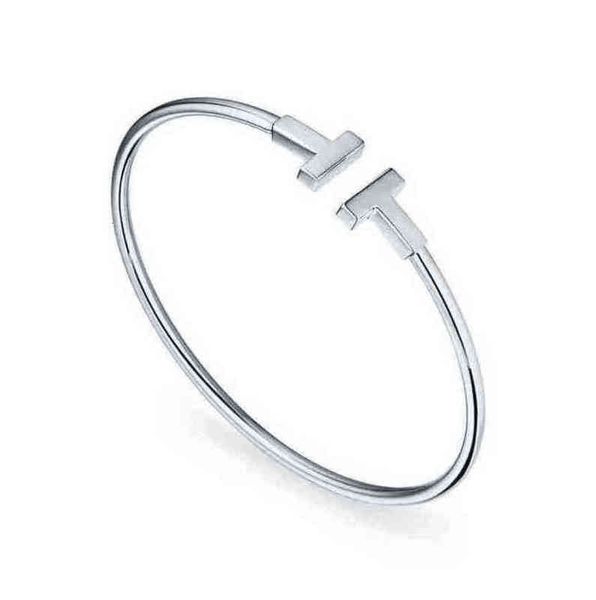 

bangle titanium steel jewelry bracelet bangle letter t wire bracelets bangles for women pulseiras adjtable femme qq8n, Black