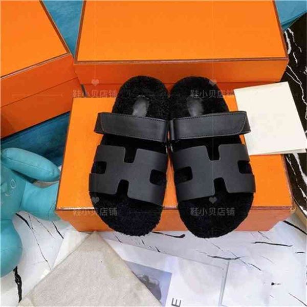 

dhl herme designer slippers chypres slipper women mens and womens super fire kembo cute fur external sandals magic sti, Black