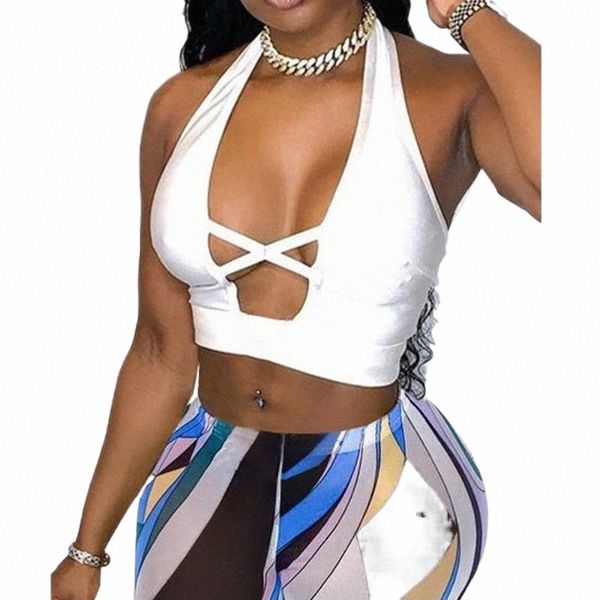 

women's tracksuits backless halter crop and vintage shorts vacation outfits lounge wear woman summer two piece set matching for wom v7m, Gray