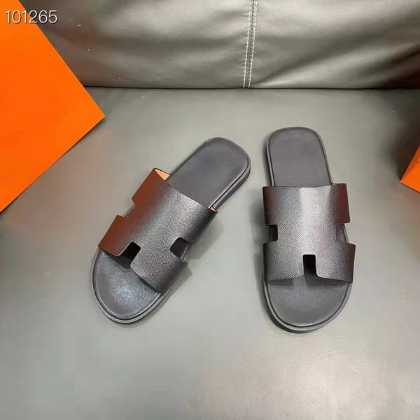 

men slippers designer leather sandals izmir flip flop heritage calfskin sandals luxury summer beach shoes classic brown black size 39-45