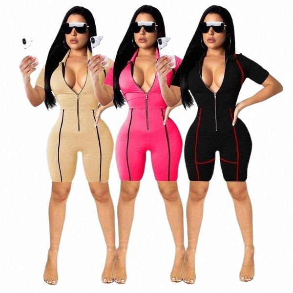 

women's jumpsuits & rompers fashion slim short black jumpsuit deep v club bandage plus size bodycon for women 2021 festival q9bj#, Black;white