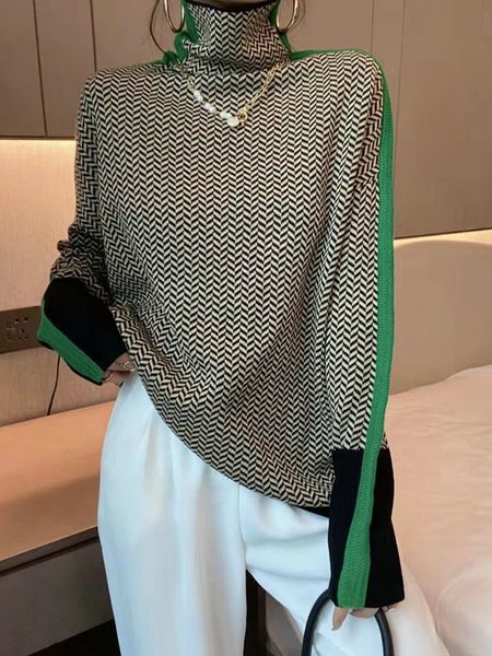 

women s sweaters surmiitro autumn winter sweater women geometry knitted turtleneck jumper all match long sleeve pullover female 220920, White;black