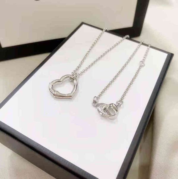 

pendant necklaces new 925 silver women's bone festival peach heart hollowed out love necklace clavicle chain exclusive salenj00