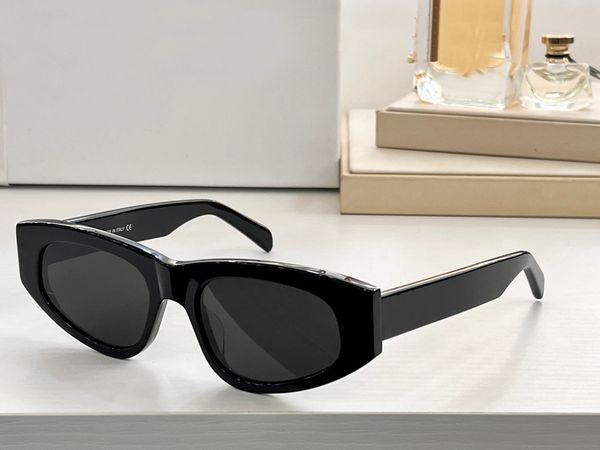 

oval cat eye sunglasses shiny black/ dark grey lens france women glasses shades occhiali da sole uv eyewear, White;black