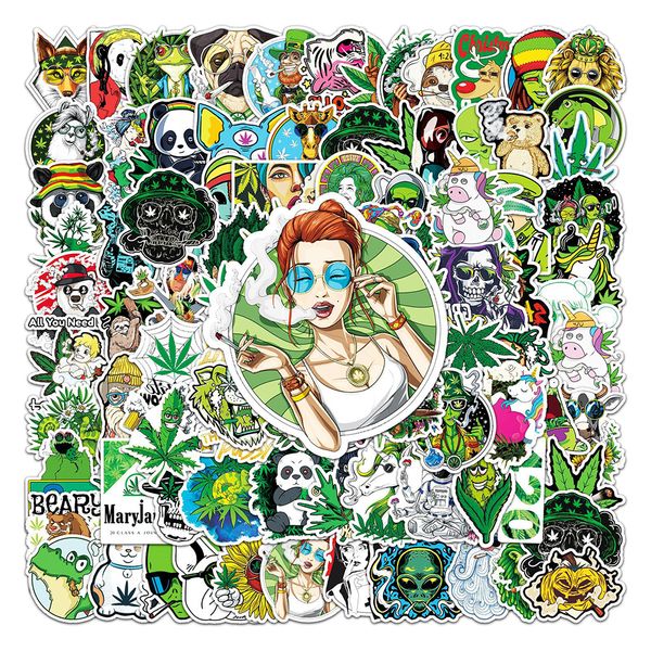 

100pcs character weed smoking sticker vinyl stickers water bottle lapmobile phone skateboard kids decals