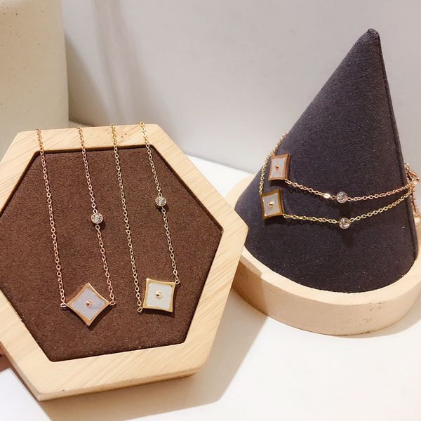 

designer branded 18k gold plated stainless steel necklace fashion women necklaces choker pendant chain crystal statement wedding jewelry ros, Silver