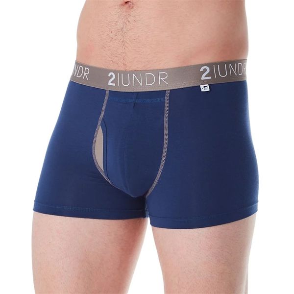 

underpants 2undr men's joey pouch swing shift 3" boxer trunk modal fabric no box 220921, Black;white