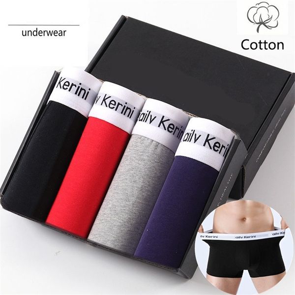 

underpants cailverini mens underwear cotton boxer shorts calzoncillos hombre boxers for men underpants solid male panties 220921, Black;white