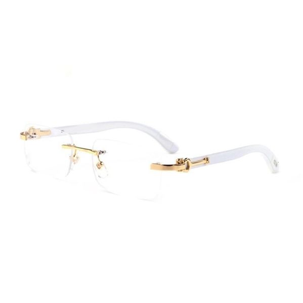 

sunglasses fashion sunlasses frame men gold rimless wood legs eyeglasses for man clear lens prescription spectacle, White;black