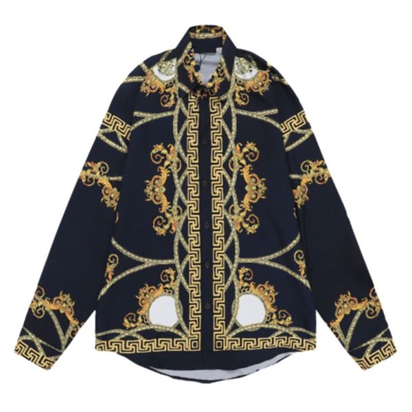 

2022 men casual shirts fashion hawaii social formal designer letter printed long sleeved shirt, White;black