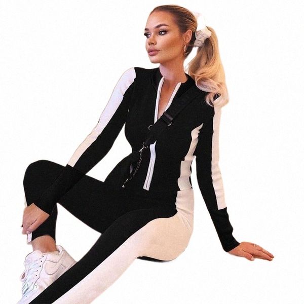 

oluolin women tracksuit two piece set sportswear fitness suit long sleeve matching casual outfits workout xs women's tracksuits f81n#, Gray