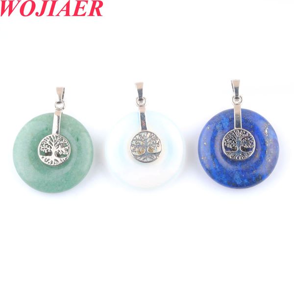 

10pc natural crystal hollow round stone amethyst pendant energy healing gem necklace charms chakra jewelry for women bo936, Silver