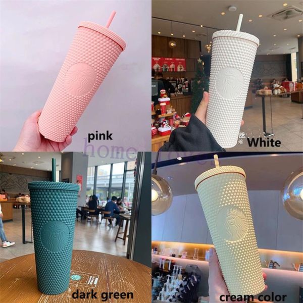 

710ml personalized tumblers starbucks cups iridescent bling rainbow unicorn studded cold cup tumbler coffee mug with straw269t