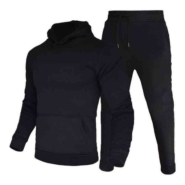 

men's tracksuits 2021 new men's new fashion brand hooded sports suit men's hooded and pants t220916, Gray