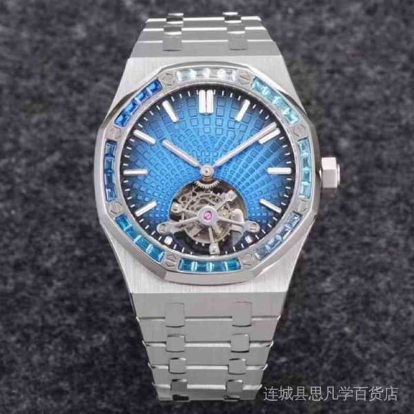 

roya1 0ak 26530 series real wheel flywheel mechanical watch stainless steel super luminous waterproof sports, Slivery;brown