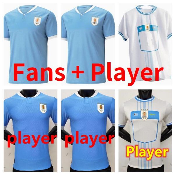 

uruguay soccer jerseys 2022 2023 copa america .suarez e.cavani f. valverde n. nandez j.m.gimenez de la cruz national team 22 23 jersey foot, Black;yellow