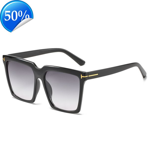 

men's sunglasses designer women's 2020 new t-shaped trend square glass street shooting versatile, White;black