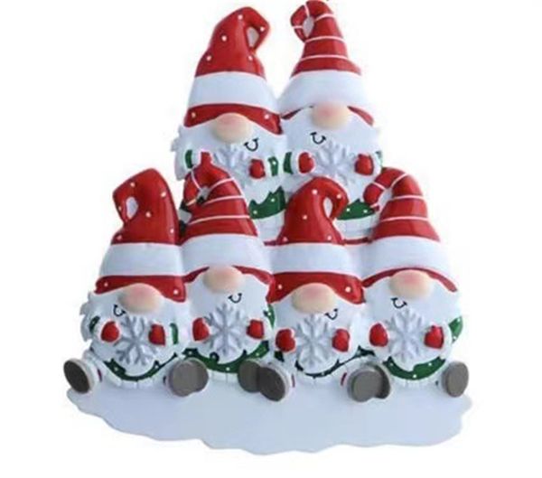 

2022 new creative christmas ornament family of 2-6 decoration diy name hard resin christmas tree decorations pandemic