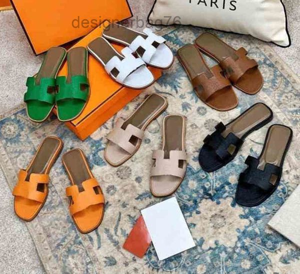

slippers designer sandals hermee slipper women designer 2022 fashion slipper genuine leather h summer flat slides ladies beach sandal party