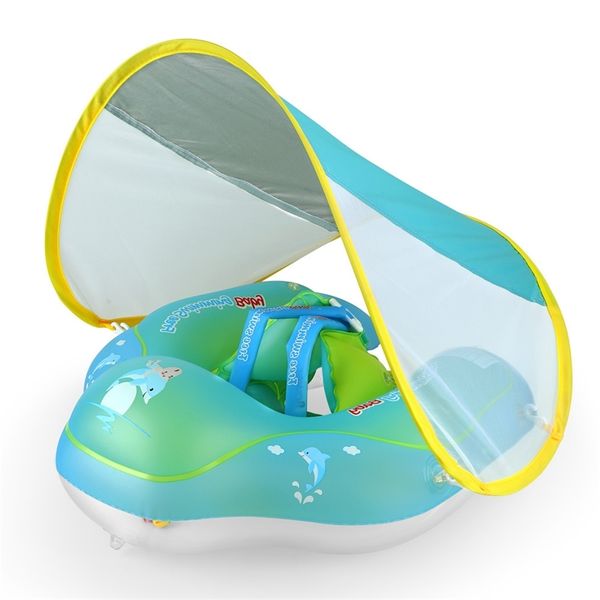 

bath toys baby swimming ring with sun canopy removable upf50 infants inflatable pool float bathing safety support summer water fun toy 22092