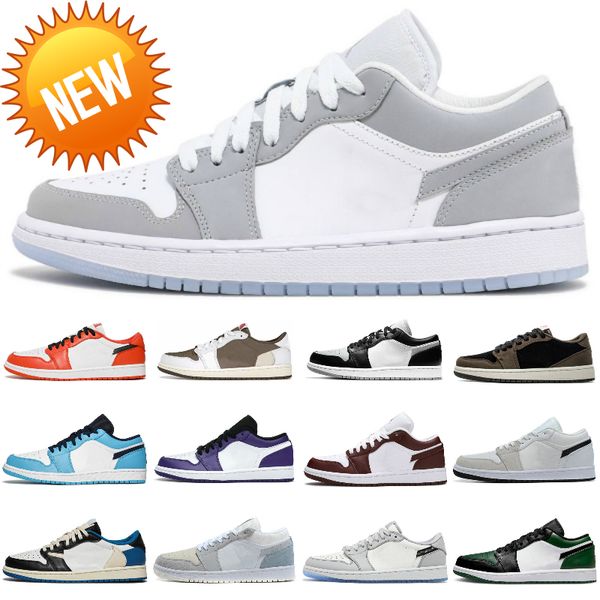 

new 2022 new men basketball shoes 1 low reverse mocha fragment white camo unc wolf grey shadow toe 1s court purple bred toe mens women