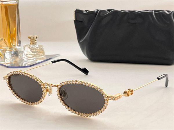 

fashion designer lesyeux sunglasses for women avant-garde frame set diamond oval shape metal sun glasses trend star same style anti-ultravio, White;black