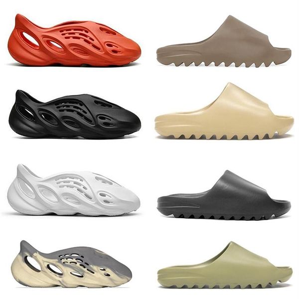 

mens women shoe slipper slides foam sandals dessan soot core graffiti bone resin desert sand summer rubber slippers brown flat bea262m, Black