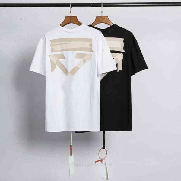 

brand summer shirts offs tide oil painting arrow printing mens womens t-shirts hip hop streetwear white black back x ow