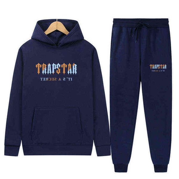 

men's tracksuits fall winter new trapstar fashion 2 piece hoodie pants men ladies loose sportswear couple jogging casual new suit t2209, Gray
