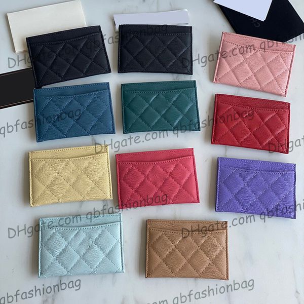 

womens classic card holder cavir leather bags calfskin genuine leather gold metah hadware mini clutch pouch 11x7.5x1cm, Brown;gray