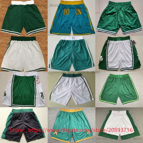 

2022-23 new green basketball jaysontatum shorts retro classic hip pop pant zipper sweatpants short, Black