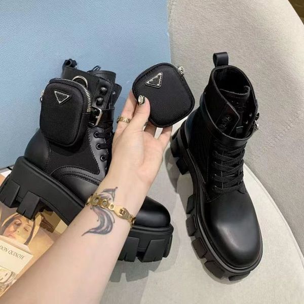 

martin boots nylon boot ladies boot outdoor booties designers women rois ankle military inspired combat pouch attached luxury woman leather, Black
