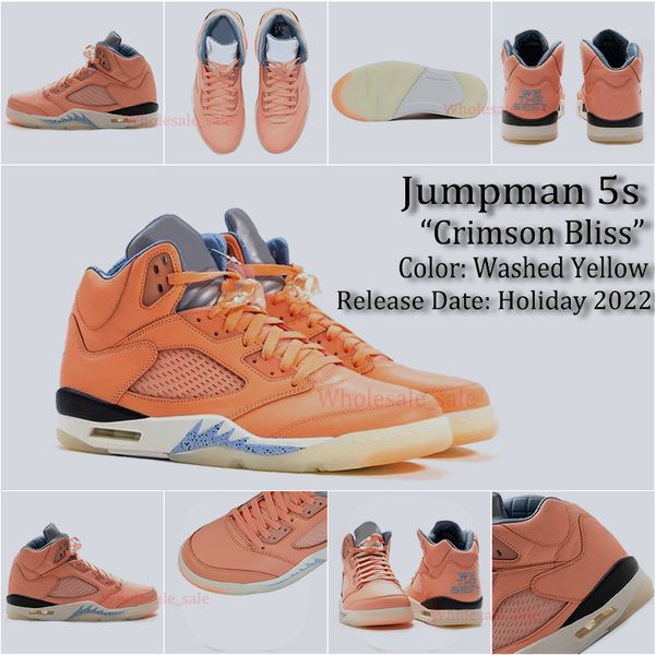 

crimson bliss 5 jumpman mens basketball shoes off noir 5s high sports sneakers trainers size 7-13