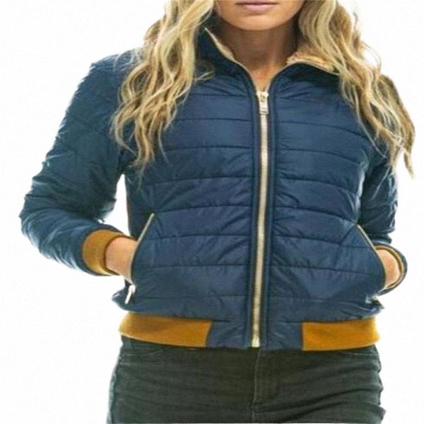 

women's down & parkas 2021 fashion women stand collar rainbow stripe print long sleeve zipper cotton-padded clothes vintage casual slim, Black