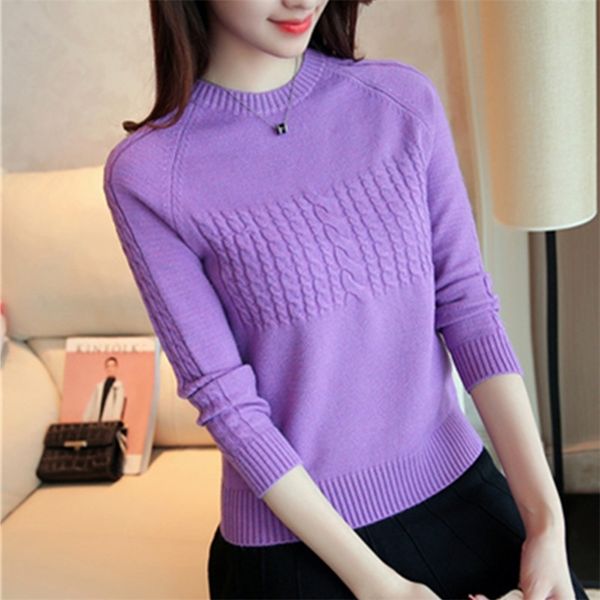 

women s sweaters winter blouses pullover long sleeve o neck slim female knitted sweater for short solid 220920, White;black