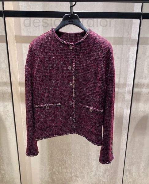 

women's jackets designer the right version - the new wool blend tweed in autumn and winter of 2022 round neck shoulder sleeve design co, Black;brown