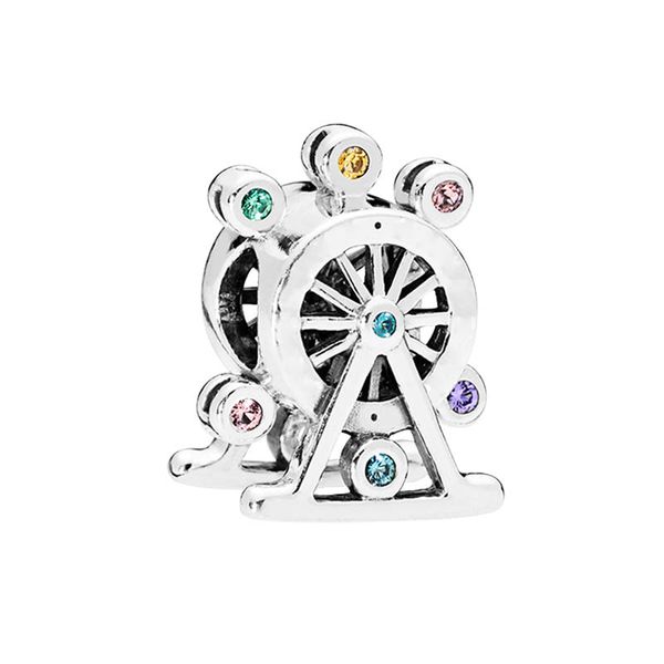 

authentic sterling silver ferris wheel beads charm girlfriend gift jewelry diy accessories original box for pandora bangle bracelet making c, Bronze;silver