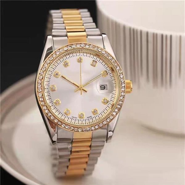 

brand watches women ladies girl crystal style dial metal steel band quartz luxury wrist watch x195234u3266, Slivery;brown