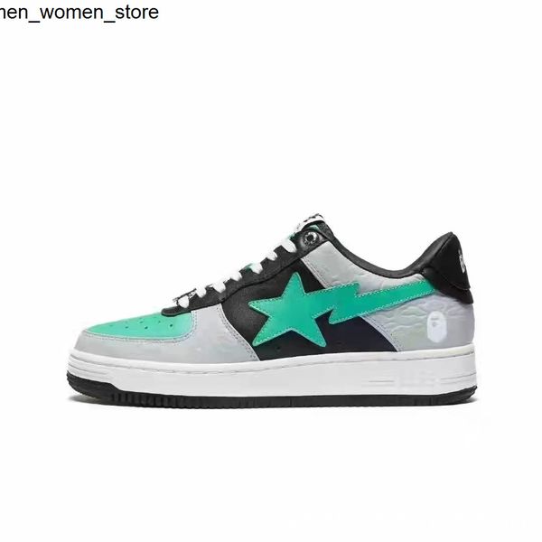 

dress shoes apes designer shoes sta street versatile skateboard fashion classic gray white green orange black casual vibe contrast color low