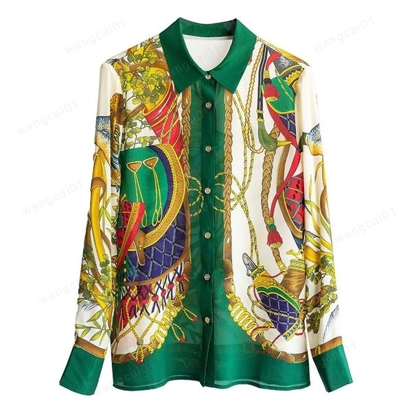 

women's blouses shirts runway brand design luxury plus size summer baroque vintage shirt women print long seve blouse clothes 3l y20082, White