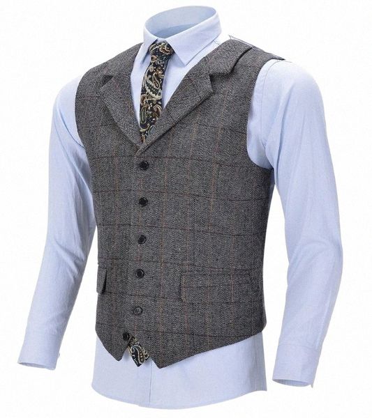 

men's vests tweed mens business vest boutique wool plaid slim fit herringbone grey cotton suit waistcoat for wedding groomsmen1 m9ji#, Black;white