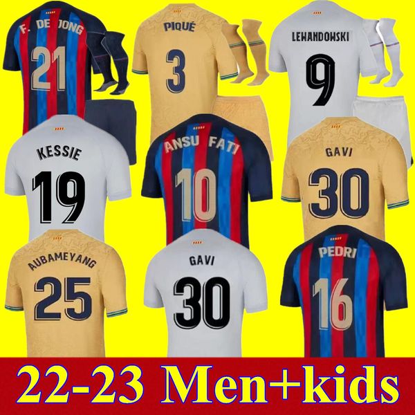 

22 23 pedri lewandowski soccer jersey gavi camiseta de futbol ferran 2022 2023 fc ansu fati raphinha barcelona dest football shirt men barca, Black;yellow